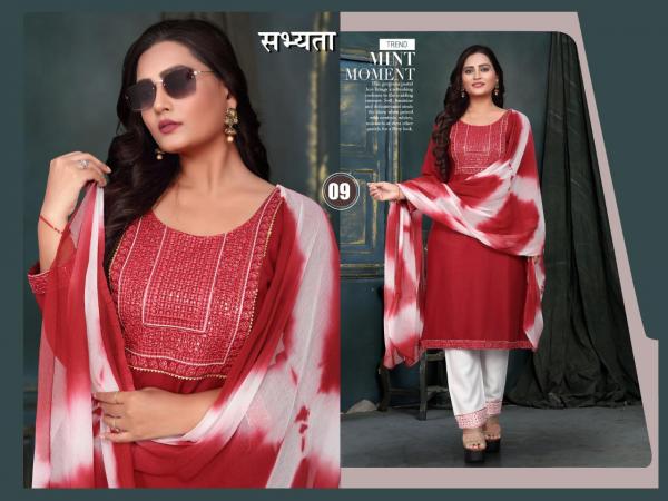 Beauty Queen Sabhayta Fancy Rayon Kurti With Bottom Dupatta Collection